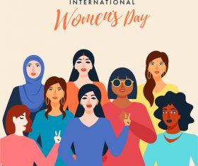 Cartoon background march 8 world womens day vector