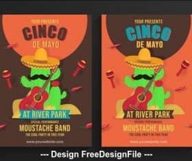 Cartoon cinco de mayo festival poster vector