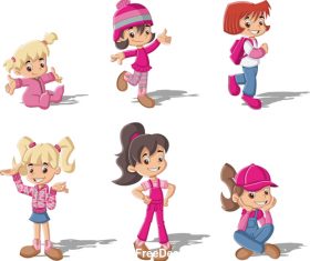 Cartoon cute girl vector