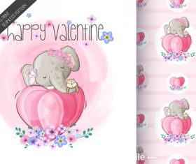 Cartoon elephant background vector