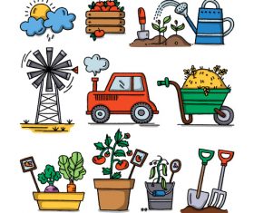 Cartoon farm element illustration vector