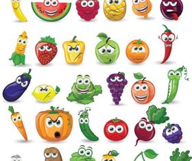 Cartoon fruit icon vector