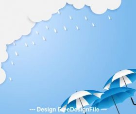 Cartoon illustration rainy season vector