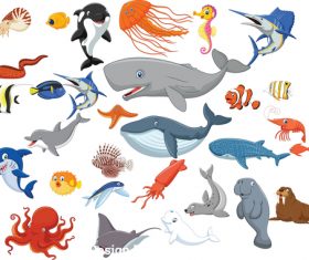 Animals and brown paper cartoon vector free download