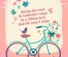 Cartoon spring greeting card vector