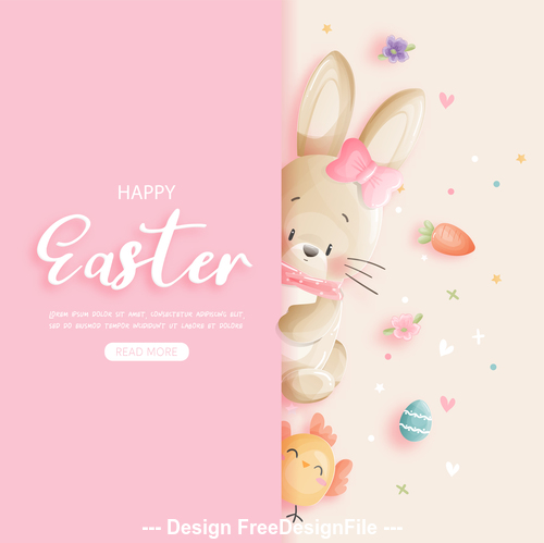 Cartoon watercolor painting easter element vector