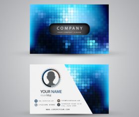 Checkered pattern business card template design vector
