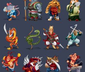 Chinese cartoon illustration vector