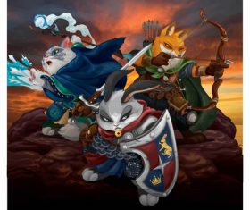 Chinese style cartoon design illustration vector