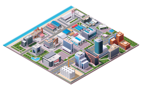 City building layout vector