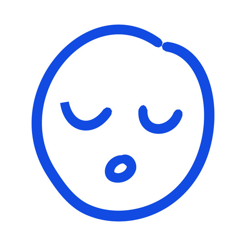 Closed eyes hand drawn emoji vector