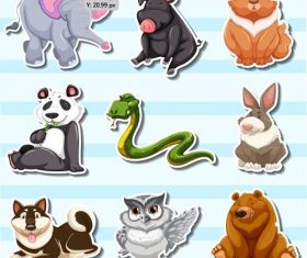 Collection animal stickers vector