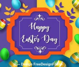 Colorful easter card vector