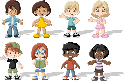 Colorful kids vector