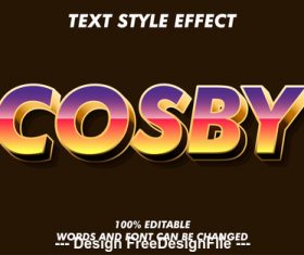 Cosby 3d font effect editable text vector