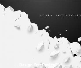 Cracked wall vector illustration isolated on white background