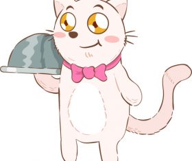 Cute Cat Cartoon Illustration vector
