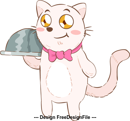 Cute Cat Cartoon Illustration vector