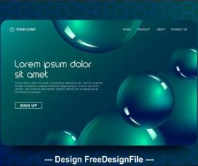 Dark green background landing page website vector design