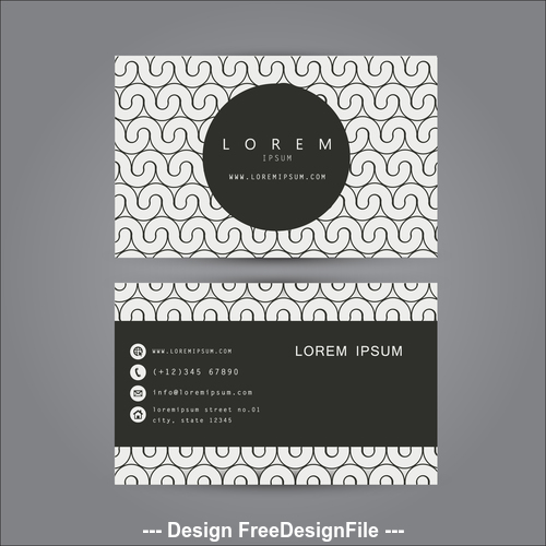 Decorative pattern business card template design vector