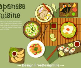 Delicate Japanese food vector