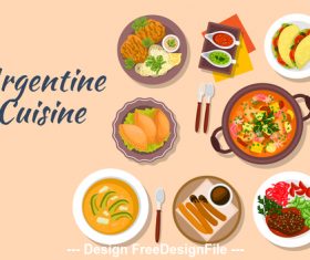 Delicious Argentine cuisine vector