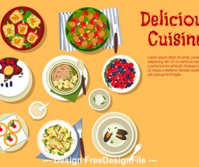 Delicious cuisine vector