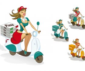 Delivery food cartoon illustration vector