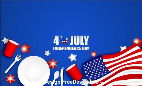 Design american independence day greeting card vector