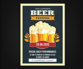 Design elements beer festival poster vector