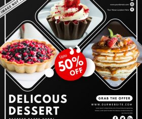 Dessert sale cover vector design template