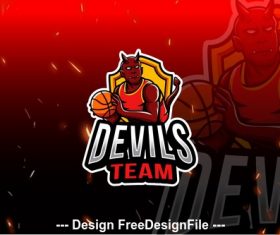 Devils basket team esport logo vector