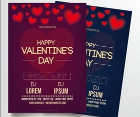 Different design elements for valentines day greeting card vector