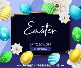 Discount flyer easter vector