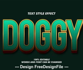 Doggy 3d font effect editable text vector