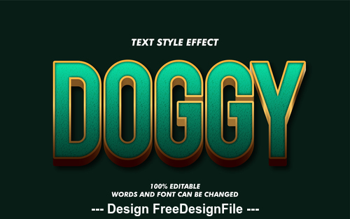 Doggy 3d font effect editable text vector