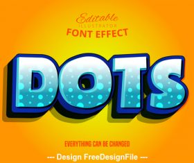 Dots 3d font effect editable text vector