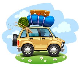 Driving trip cartoon vector