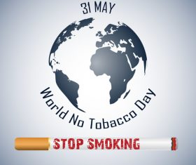 Earth and quit tobacco poster vector