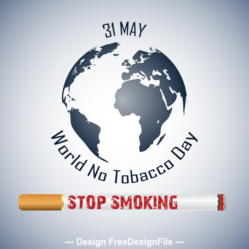 Earth and quit tobacco poster vector