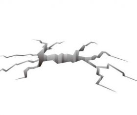 Earthquake crack vector illustration isolated on white background