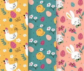 Easter animal pattern banner vector