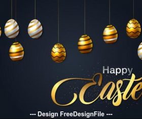 Easter black background card vector