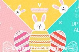 Easter day april 2020 banner template vector