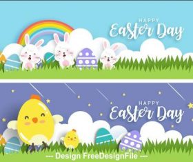 Easter day cartoon illustration vector