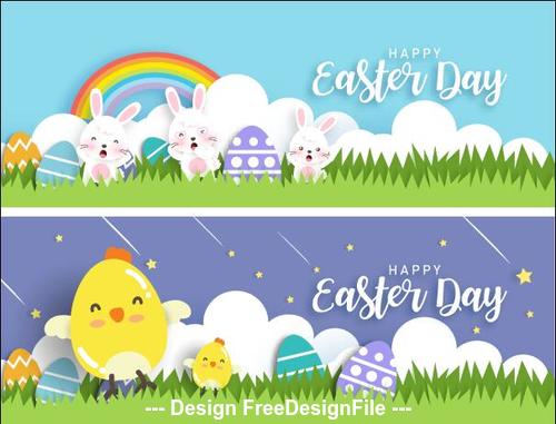 Easter day cartoon illustration vector