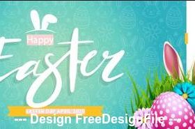 Easter day cover banner template vector