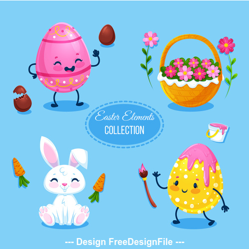 Easter design collection elements vector