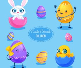 Easter egg design elements vector