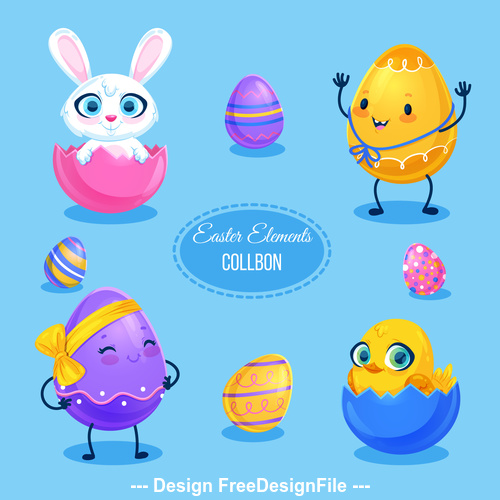 Easter egg design elements vector